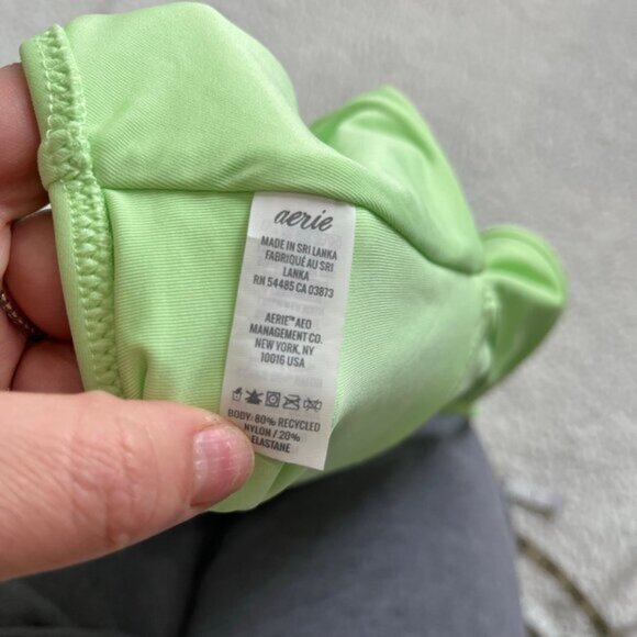 Aerie Lime Green Beaded One Shoulder One Piece Swimsuit NWT Size M - Picture 6 of 6